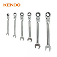 Racsnis csuklós csillag-villáskulcs készlet 6 részes 8-19mm KENDO
