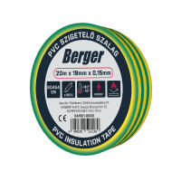 Szigetelőszalag zöld-sárga 20mx19mmx0,15mm