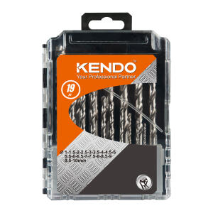 Csigafúró készlet 1-10mm HSS-G  19r. köszörült KENDO