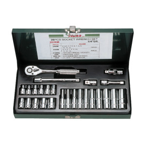 Dugókulcs készlet hosszú 1/4" 26r. 4-13mm HANS 2626M