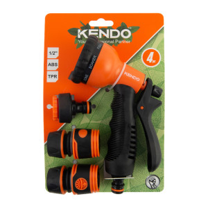 Locsolópisztoly 8 funkciós + csatlakozók szettben KENDO