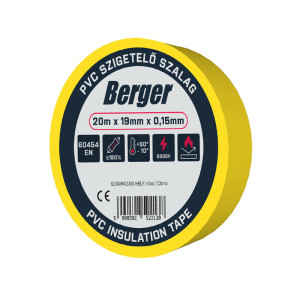 Szigetelőszalag sárga 20mx19mmx0,15mm