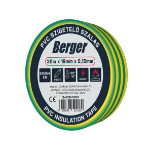 Szigetelőszalag zöld-sárga 20mx19mmx0,15mm